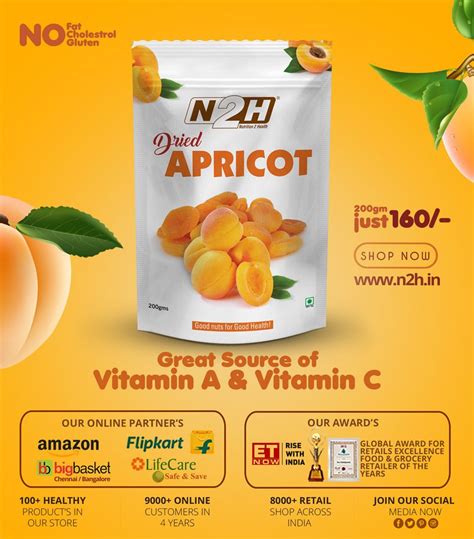 Dried Apricot Great Source of Vitamin A & Vitamin C Shop Online: www ...