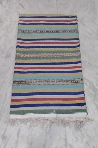 Multicolor Striped Handmade Cotton Durries at Rs 440/piece in Panipat ...