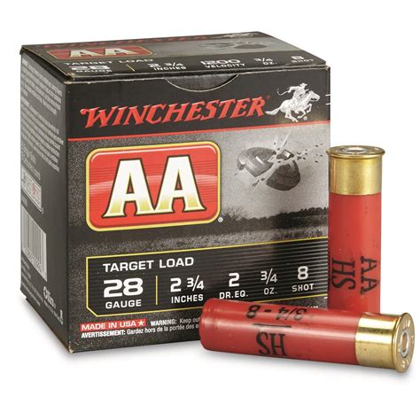 Winchester, AA Shotshells, 28 Gauge, 2 3/4" Shell, 3/4 oz., 25 Rounds ...