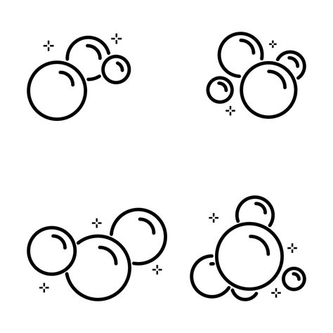 Bubbles set icon template, Soap foam, fizzy drink, oxygen bubble symbol ...