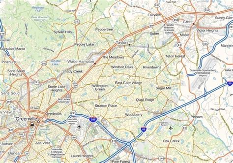 Greenville Spartanburg International Airport Map, South Carolina