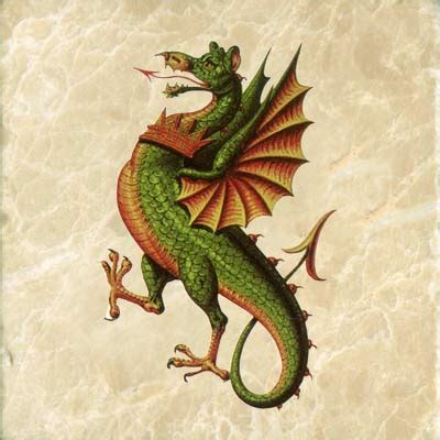 Know Your Dragons! Medieval Bestiary Dragon Tiles and Legend