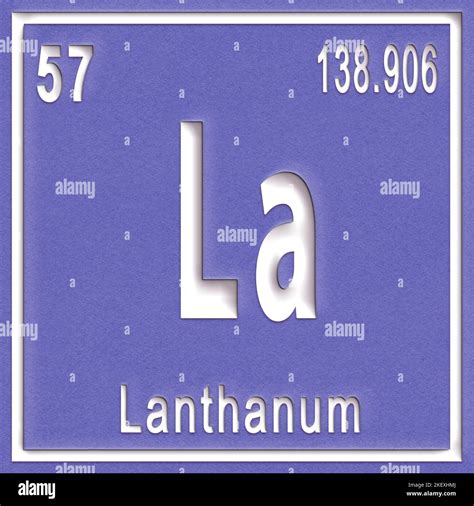 Lanthanum chemical element, Sign with atomic number and atomic weight, Periodic Table Element ...