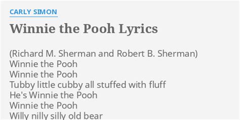 "WINNIE THE POOH" LYRICS by CARLY SIMON: Winnie the Pooh Winnie...