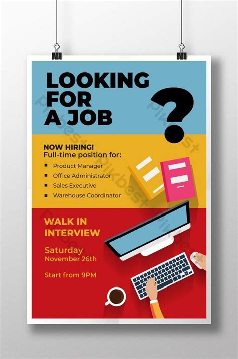 Recruitment Looking for a Job Poster Template | AI Free Download - Pikbest