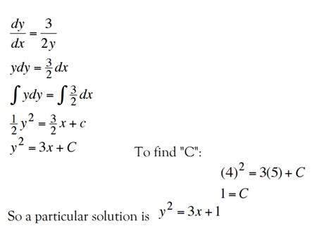 calculus - Particular solution to differential equation - Mathematics Stack Exchange