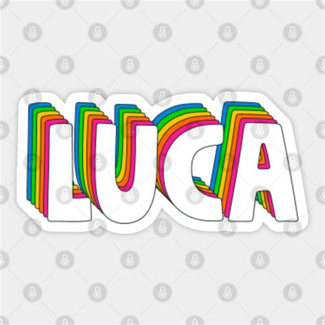 Hello My Name Is Luca Rainbow Name Tag - Luca - Sticker | TeePublic