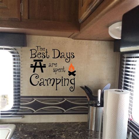 Best Days Spent Camping Family Wall Stickers Vinyl Lettering Quote Wall Decals Summer Art