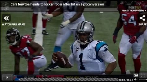 CAM NEWTON INJURY - CONCUSSION (vs. Falcons) Week 4 - YouTube