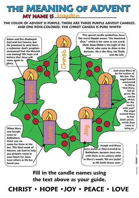 Free Printable Catholic Advent Worksheets