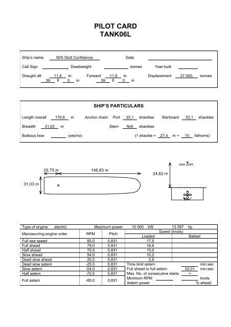 PILOT CARD TANK06L