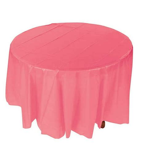 6 Piece Plastic Disposable Tablecloth 54 x 108 Inch Round Table Cover (Pink) - Walmart.com ...