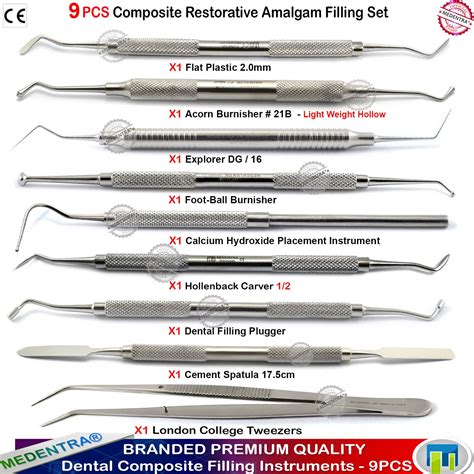 Dental Amalgam Restorative Pluggers Burnishers Flat Plastic Instruments Scalers