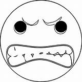 Face Circle Angry Anger Management Smiley Coloring Page  sketch template