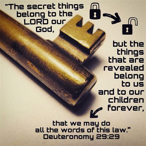 The secret things belong unto the Lord our God: but those things which are revealed belong unto ...