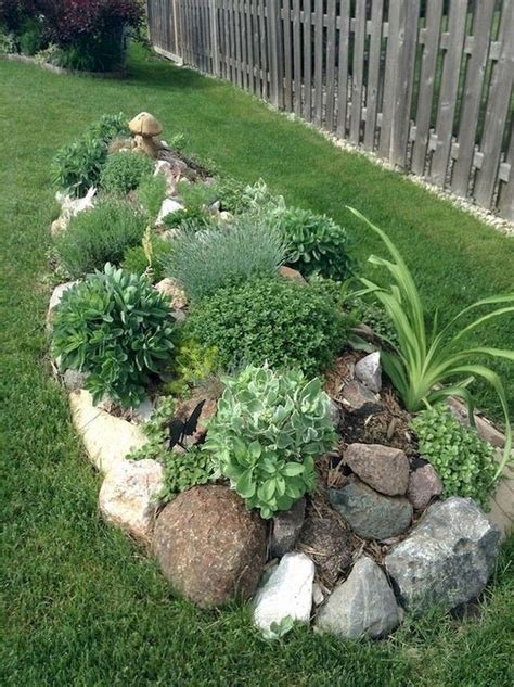 63+ Beautiful Front Yard Rock Garden Landscaping Ideas | Jardines ...