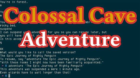 Colossal Cave Adventure from bsdgames, textual adventure game - YouTube