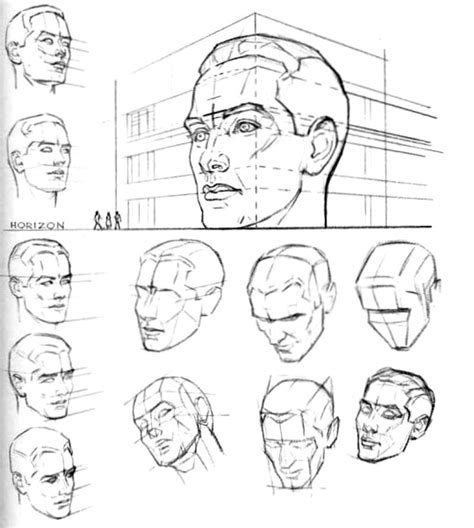 How to Draw the Face and Head in Perspective to Keep Correct Proportions When Slanting or ...