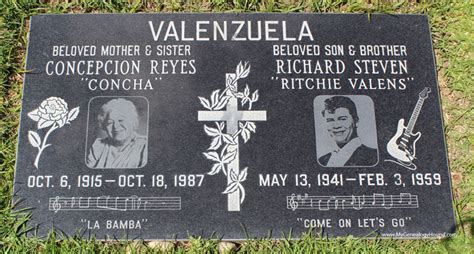 Ritchie Valens, grave and tombstone, San Fernando Mission Cemetery, Los Angeles, California, photo