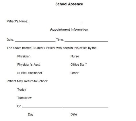 Doctors Excuse Note for School | Doctors note template, Notes template, Doctors note