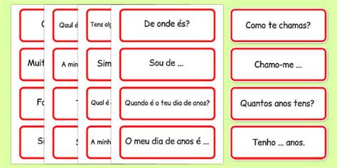 Basic Phrases Word Cards Portuguese (l'insegnante ha fatto)