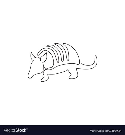 One single line drawing exotic armadillo Vector Image