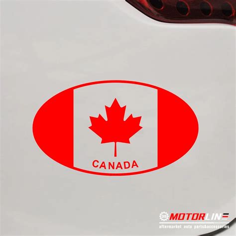 Canada Flag Oval Canadian Decal Sticker Maple Leaf Car Vinyl pick size color die cut no ...