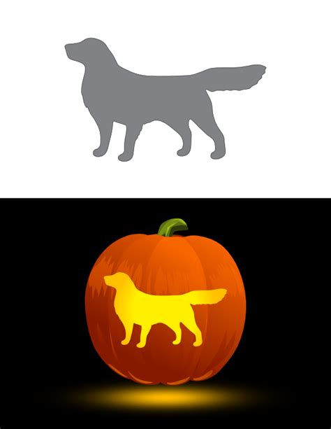 Printable Golden Retriever Pumpkin Stencil