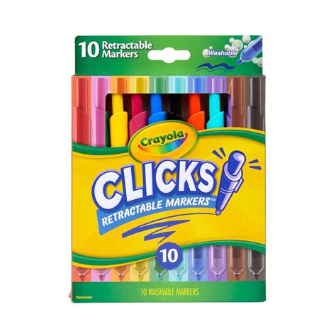 Crayola 10 Count Clickable Art Markers, School Supplies, Beginner Child - Walmart.com