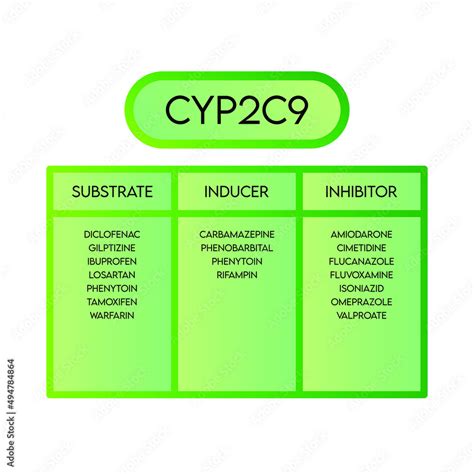 CYP2C9 Cytochrome p450 enzyme pharmaceutical substrates, inhibitors and inducers examples, for ...