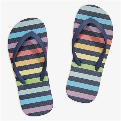 Rainbow Stripe Kids Rubber Flip Flops | Primary.com