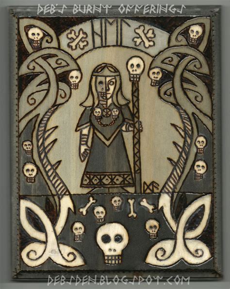 2015 woodburning on pine. Hel , the Norse Goddess of the Underworld | Norse goddess, Norse pagan ...