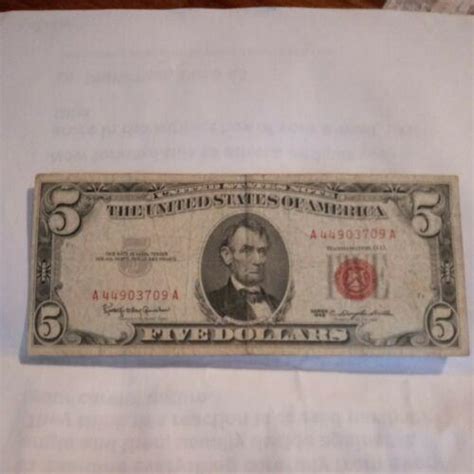 1963 red seal 5 dollar bill | #3830595573