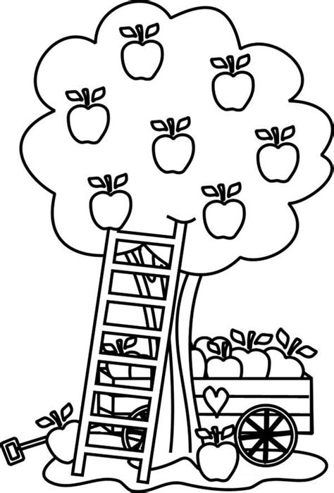 Dessins Pommier (Nature) à colorier – Coloriages à imprimer | Tree coloring page, Apple coloring ...