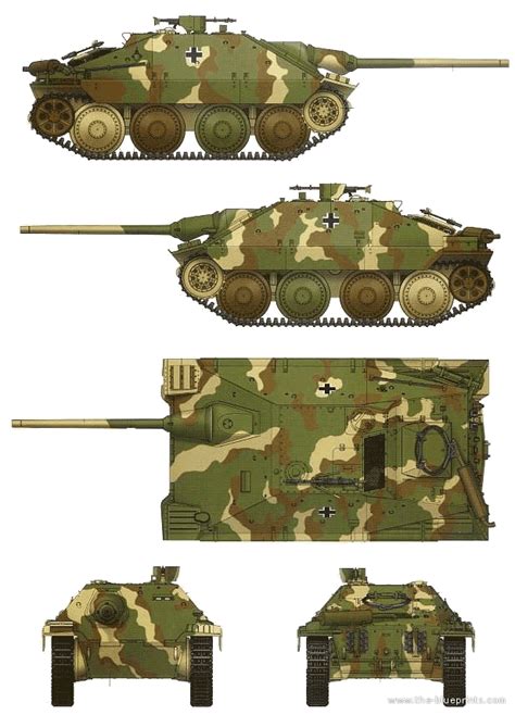 Tank Jagdpanzer 38 (t) Hetzer 'Starr' - drawings, dimensions, figures | Download drawings ...