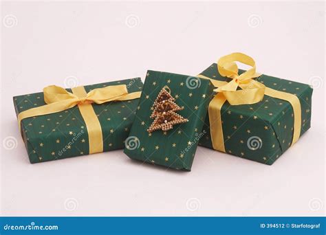 Green Christmas Gifts Stock Photography - Image: 394512