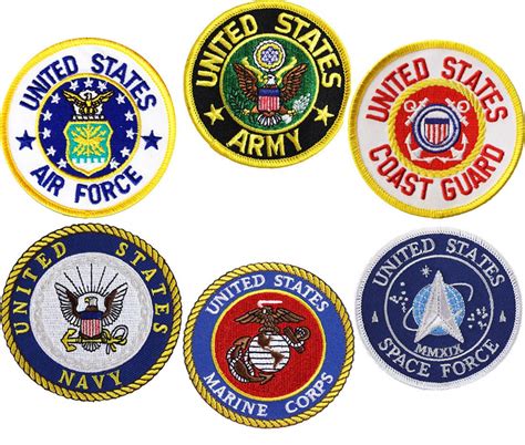 Buy Branches Patch Set - 3" Circular Patches (One Each: Air Force, Army ...