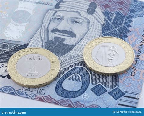 Saudi Riyal 500 Banknote and New Coin Stock Photo - Image of credit ...