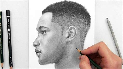 Black Male Profile Drawing Drawing the male face side on is a little ...