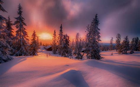 Snow Sunset Wallpapers - Wallpaper Cave