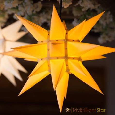 Original Herrnhut paper star, yellow, ~ 40 cm / 16 inch ø - MyBrilliantStar