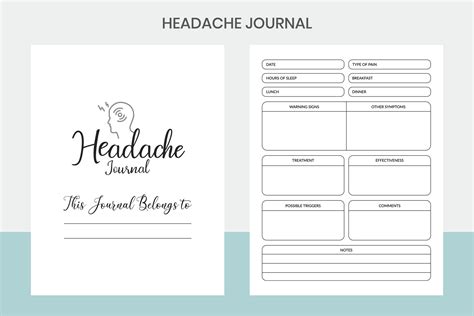 Headache Journal Pro Template 36023689 Vector Art at Vecteezy