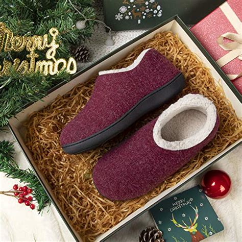 ULTRAIDEAS Women's Cozy Memory Foam Closed Back Slippers with Warm Fleece Lining, Wool-Like ...