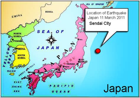 Japan Earthquake map Location