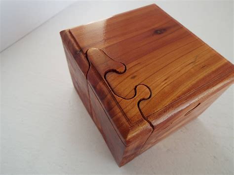 Custom handmade wooden puzzle box aromatic red cedar