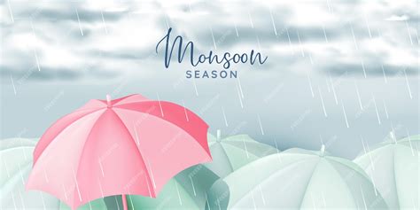 Premium Vector | Cute umbrella for monsoon season