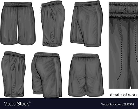 Men"s black sport shorts. Vector illustration. Spot colors only. Download a Free Preview or High ...