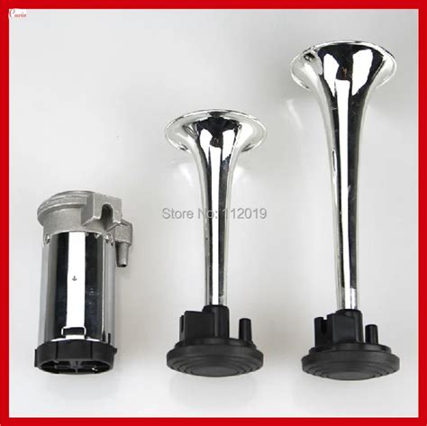 New Universal Chrome Silver 12V Dual Trumpet Tone Train Horn Motorcycle Car Truck Boat Air Horn ...