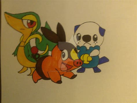 Unova Region starters by shinykomodiver1994 on DeviantArt