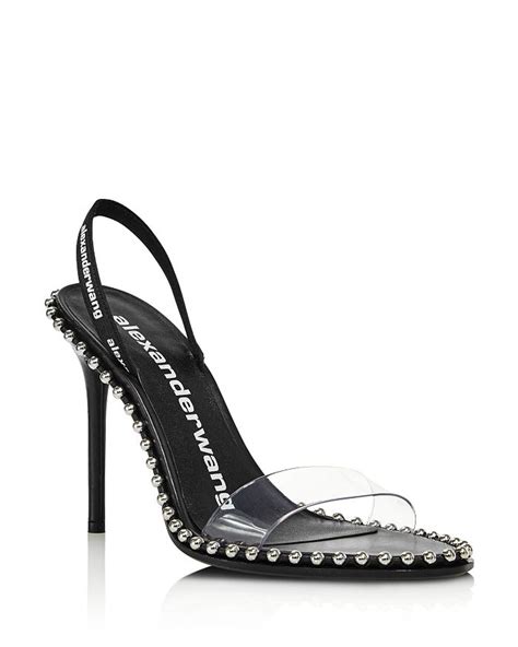 Alexander Wang Heels / Alexander Wang Nova Crystal Studded Pvc Satin ...